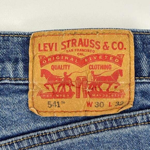Levis 541 Athletic Taper Fit Jeans Levi Strauss Denim Blue Mens 30x32 - Picture 5 of 8